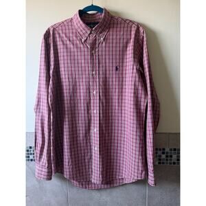 Ralph Lauren Cotton Red Check Button Down Shirt SZ M NWOT